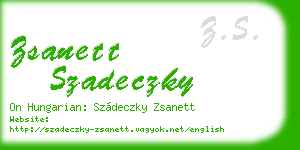 zsanett szadeczky business card