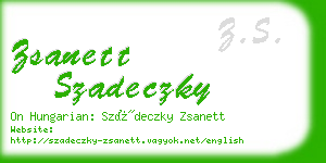 zsanett szadeczky business card